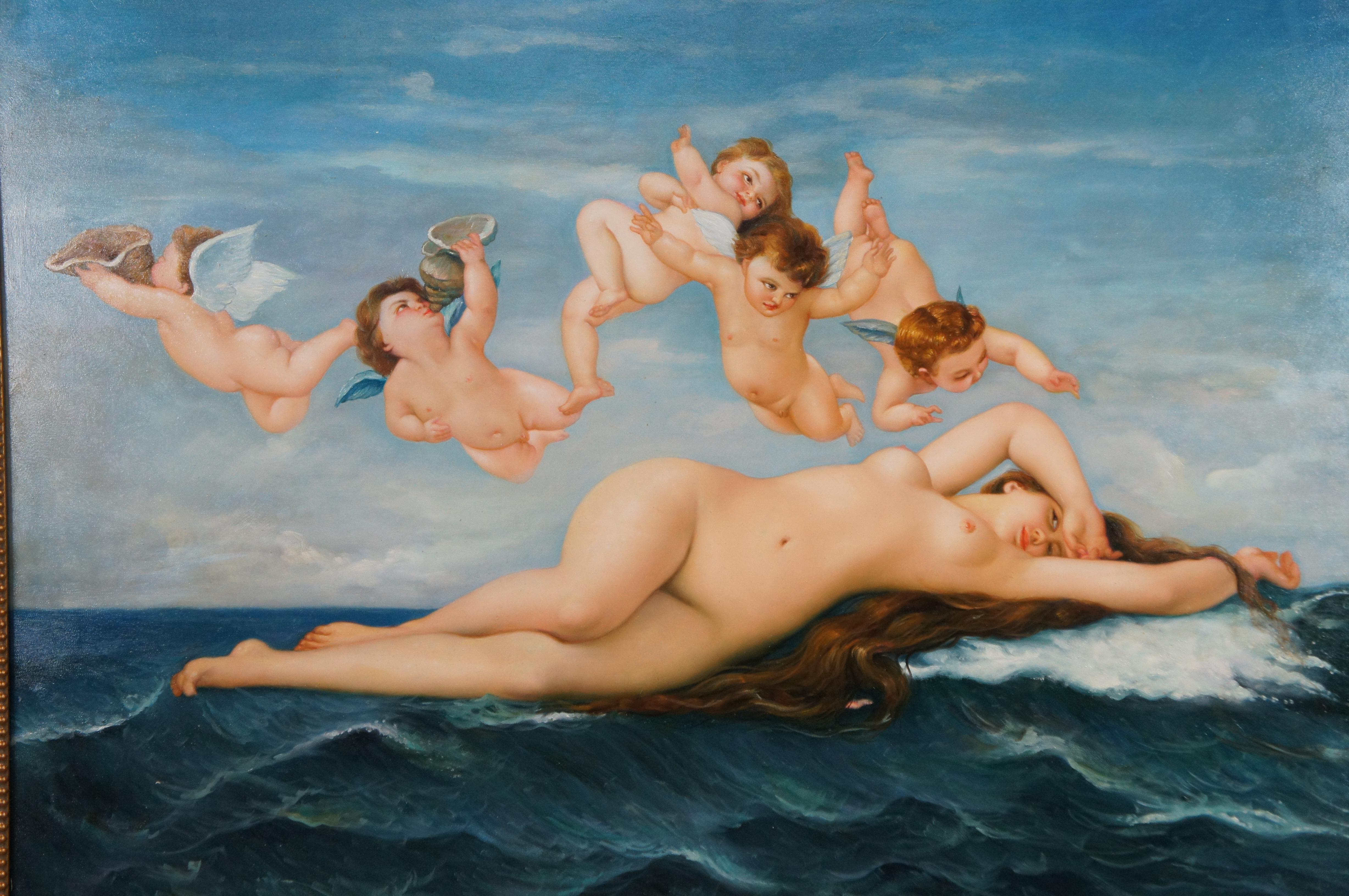 The Birth of Venus Oil Painting Alexandre Cabanel Nude Nymph Cherubs Ocean 55