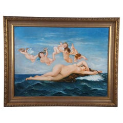 The Birth of Venus Oil Painting Alexandre Cabanel Nude Nymph Cherubs Ocean 55"