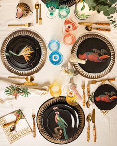 Plato llano de porcelana The Black Collection - Mix Set de 4