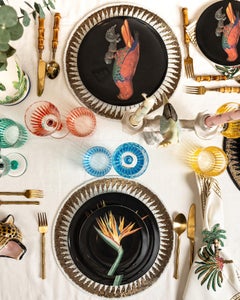 The Black Collection Porcelain Salad Plate - Mix Set of 4