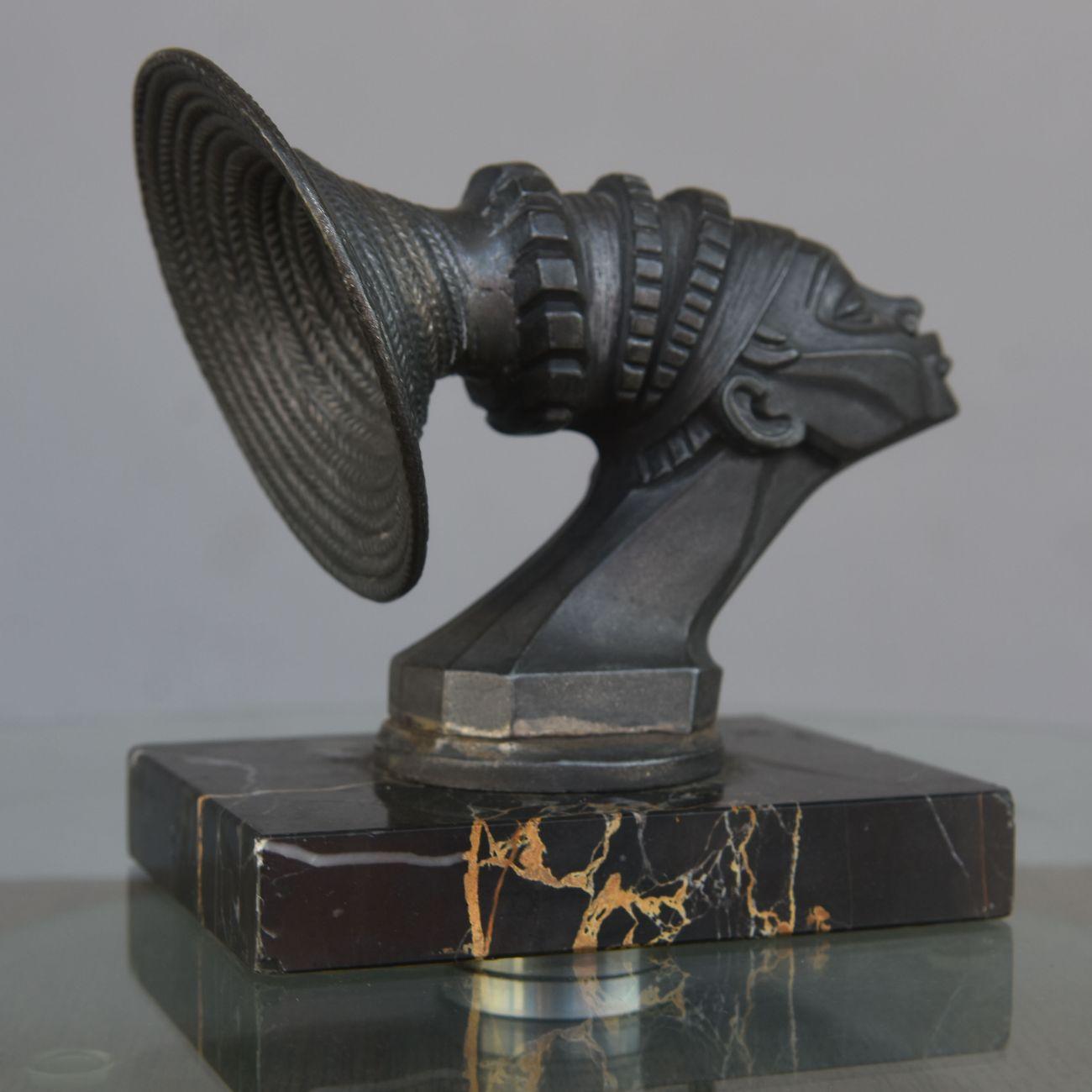 Early 20th Century The Black Cruise Radiator Cap by François Victor Bazin