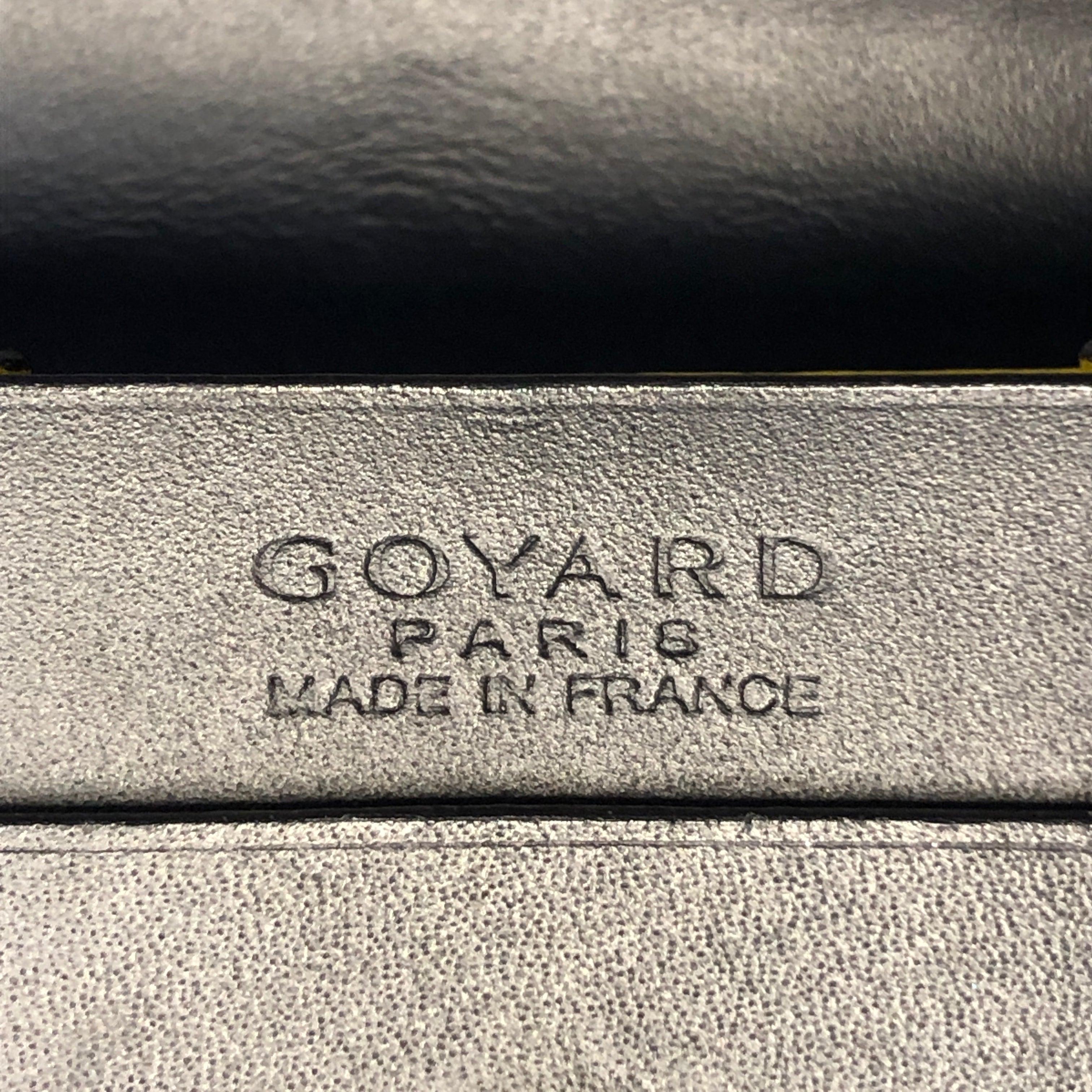 Schwarze Goyard Goyardine Geldbörse mit Klappe ist mit Leinwand gepolstert, die Klappe 5