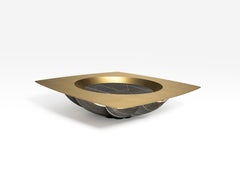 "The Black Lotus" Center Table ft. Sahara Noir Marble Base & Brass Top