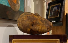 The Black Road: Iron, Classical Male Bust, Resin Sculpture with Rust Iron Patina