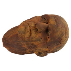 The Black Road: Iron, Classical Male Bust, Resin Sculpture with Rust Iron Patina
