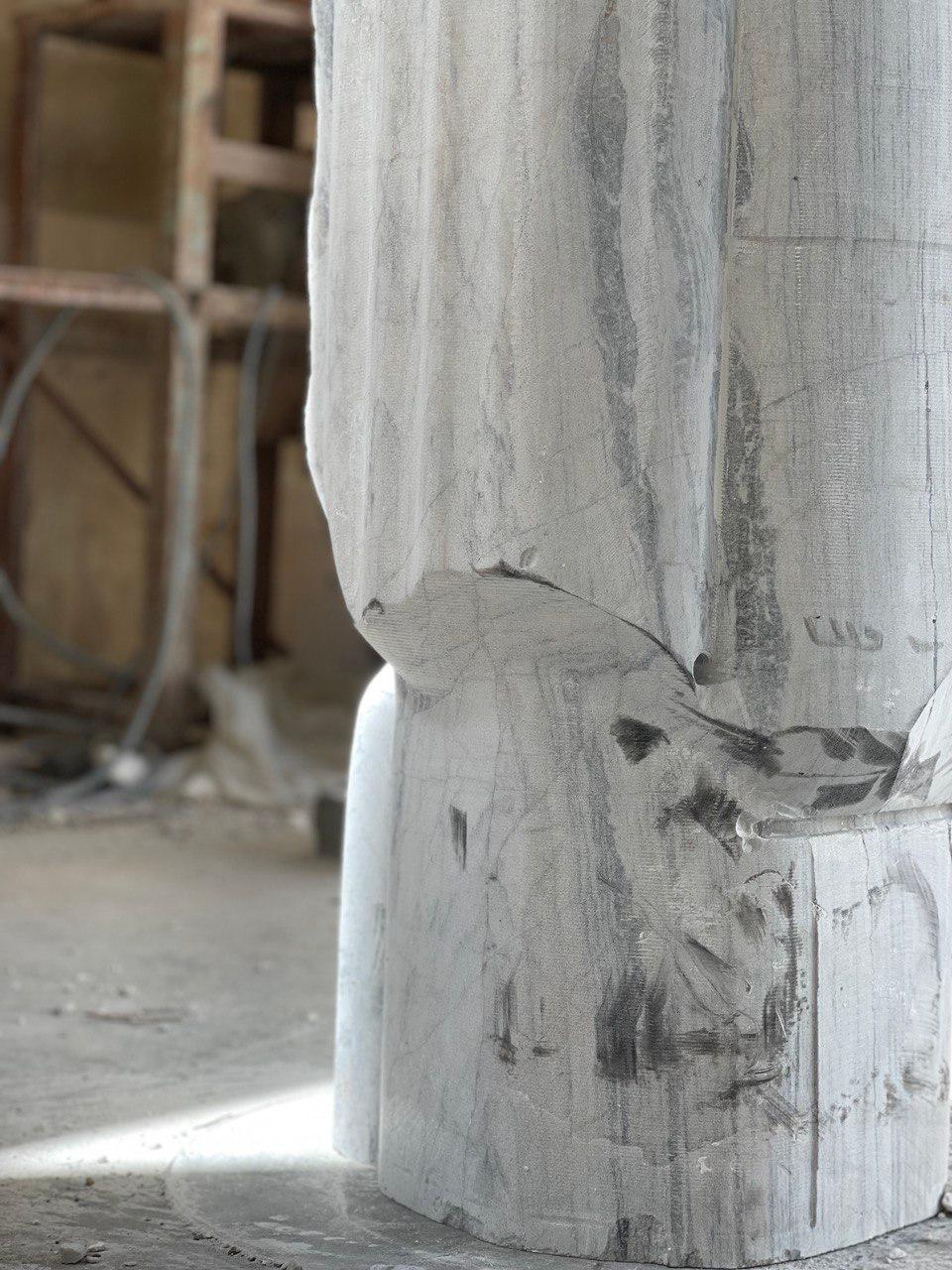 Post-Modern The Blanco Vanity In Persian White Toof Marble By L’atelier Arman Safavi For Sale