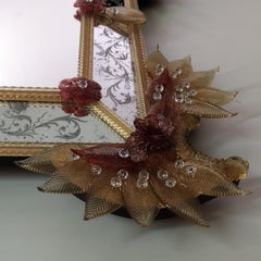 "The Blooming Sun" Venetian Contemporary Murano Glass Mirror by Fratelli Tosi