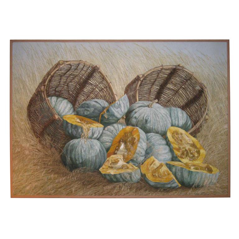 "The Blue Pumpkins" Signed J. Manzo For Sale