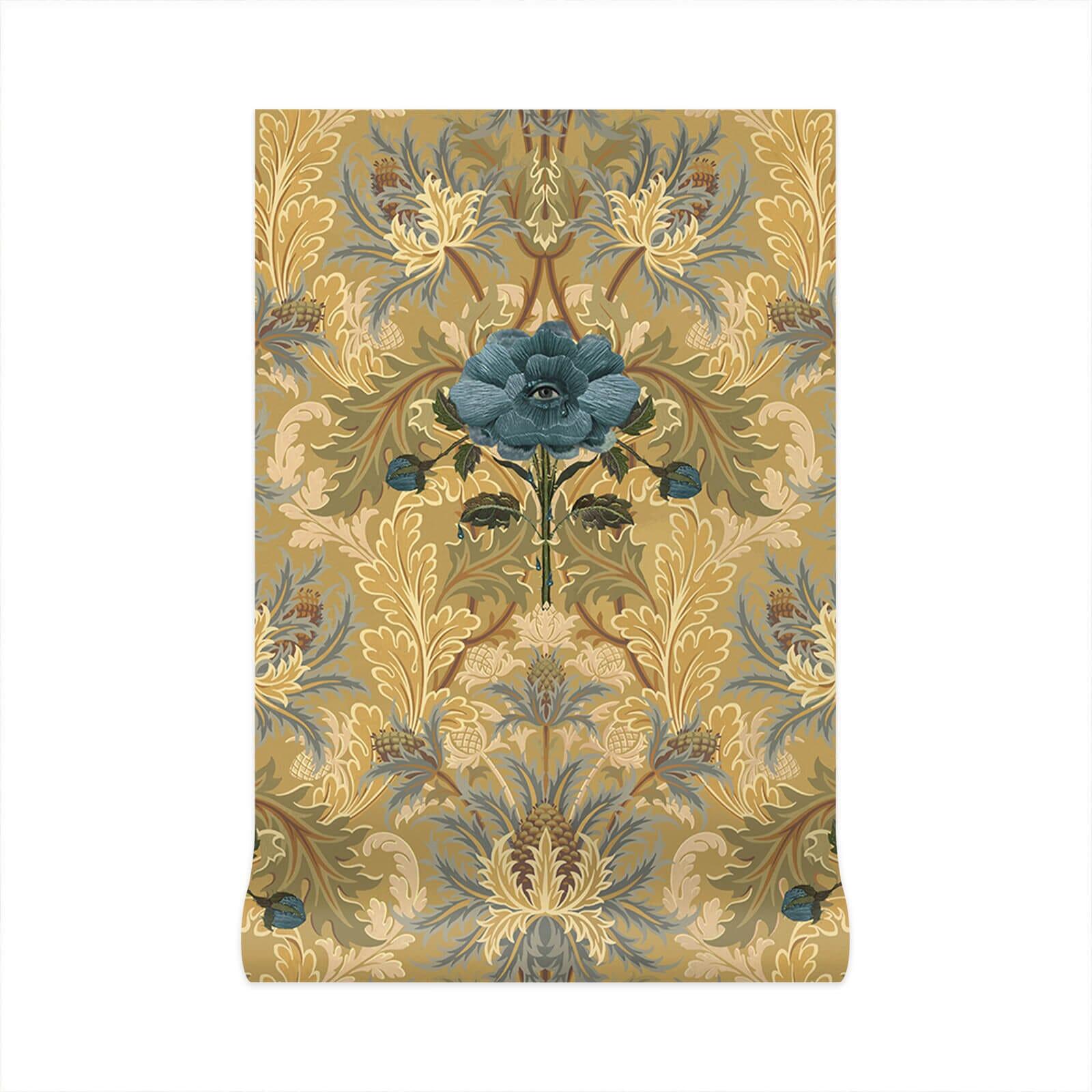 Pay heed to The Blue Rose Weeping, as she sheds a tear for the Earth. This bewitching wallpaper was created in collaboration with artist Andrea Zanatelli and Stop Ecocide International, and features Andrea’s embroidered rose upon a backdrop of