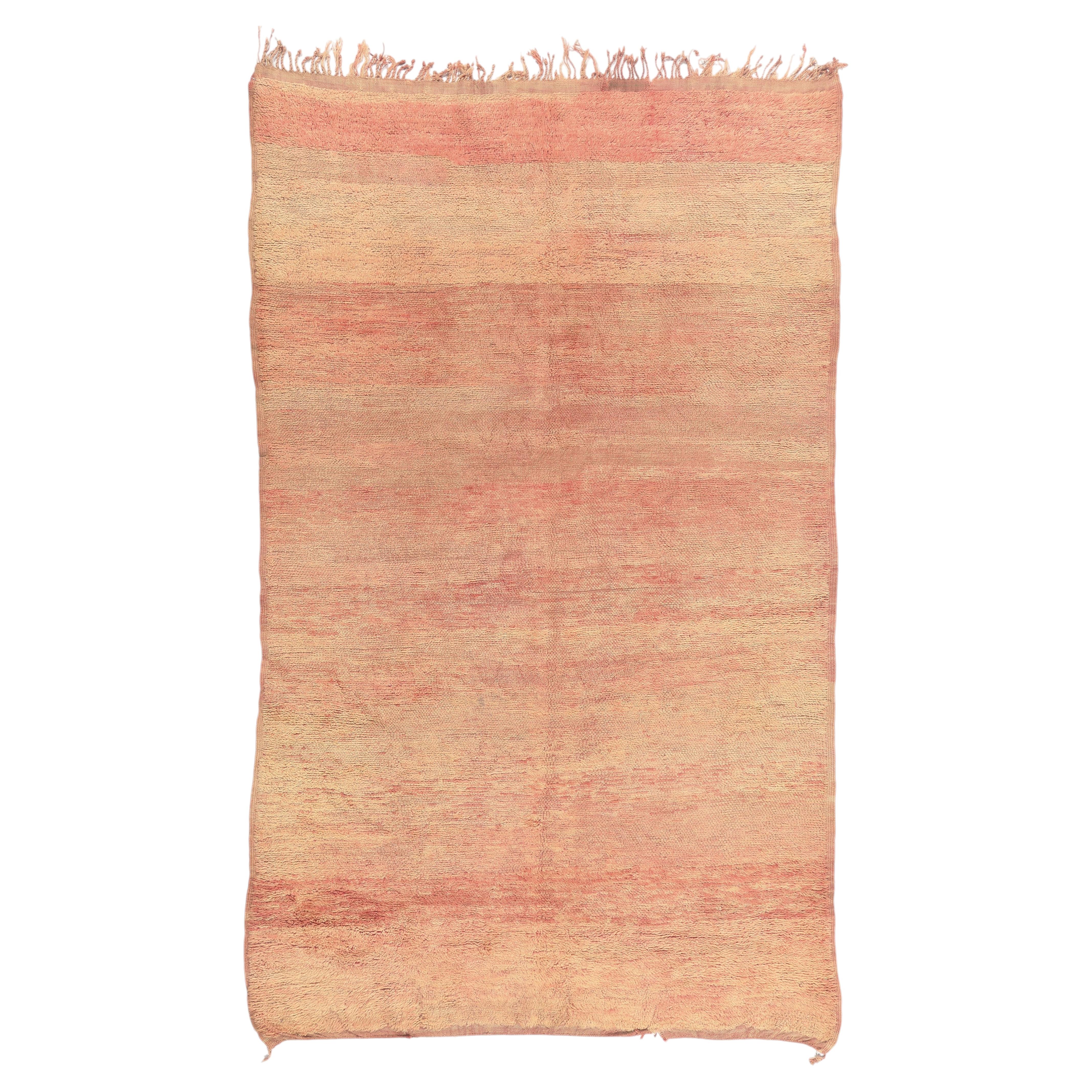 The Blushing Reverie: A Vintage Beni Mrirt Moroccan Masterpiece of Serenity For Sale
