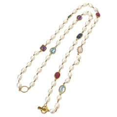 The Bochic "Capri" Opal & Multi Fancy Sapphires Pendant Set in 22K Gold & Silver