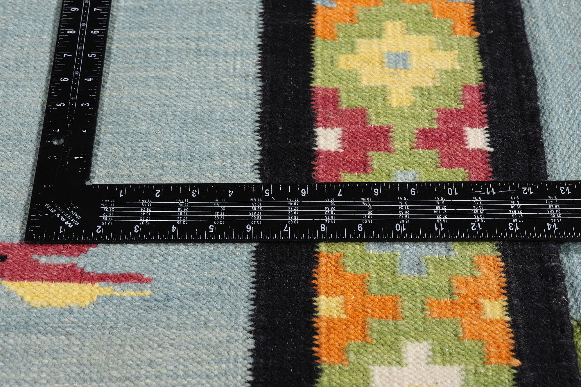 The Bohemian Compass: A Modern Tribal Kilim of Ethereal Geometry For Sale 1
