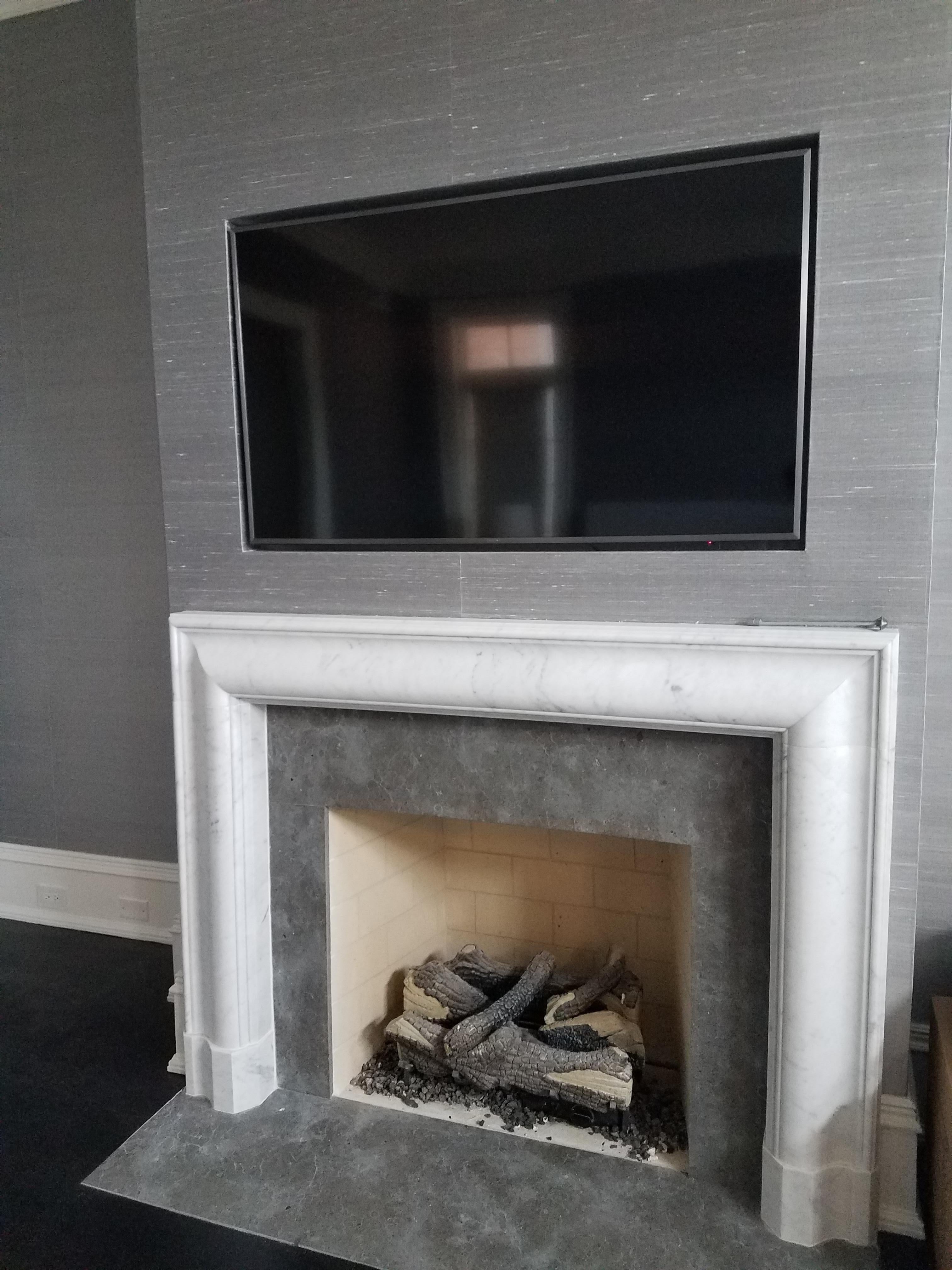 American The Bolection A: A Classical Stone Fireplace Profile Without Shelf or Plinths For Sale