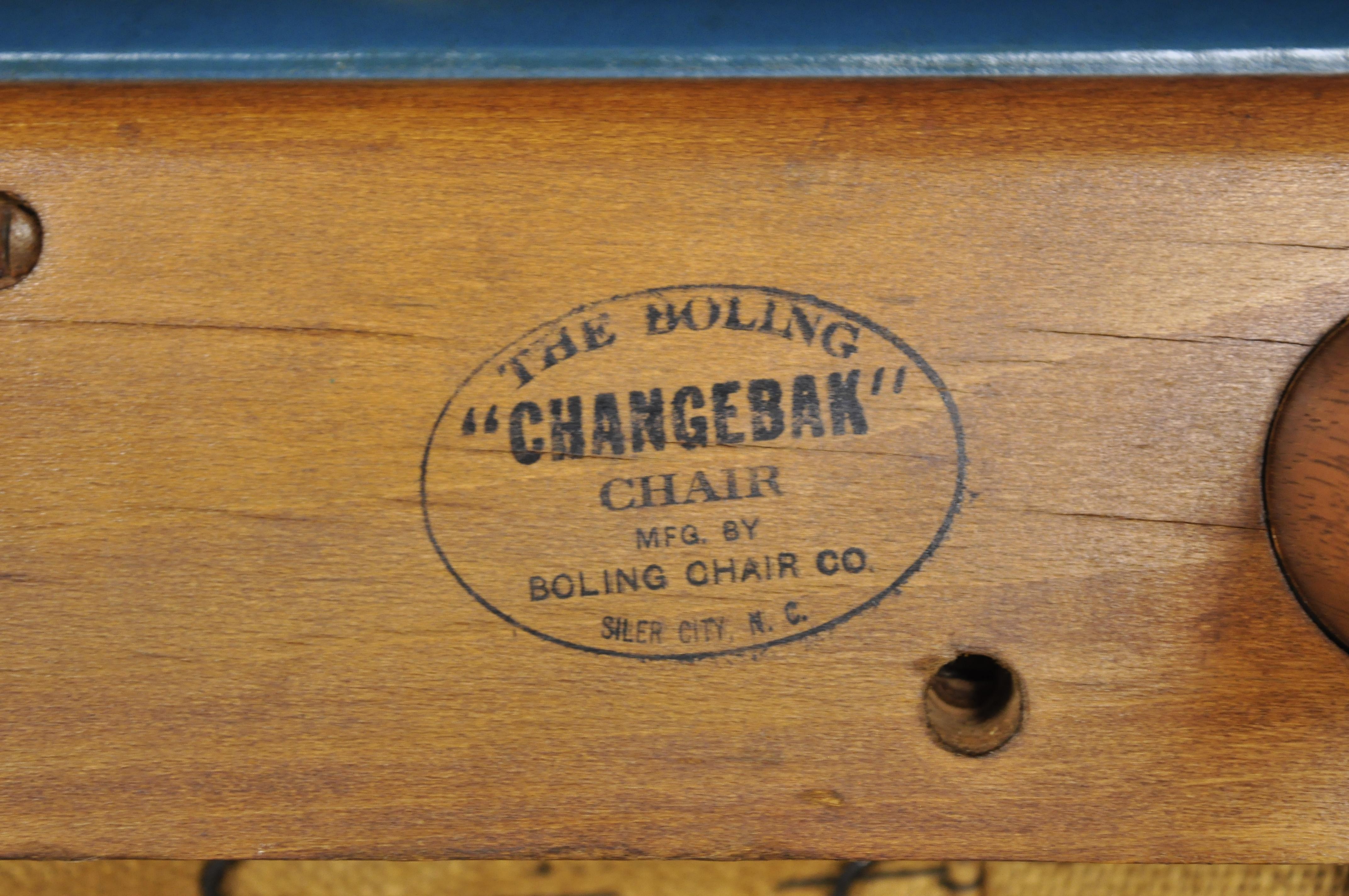The Boling Changebak Chair Walnut Cane Back Mid Century by Boling Chair Co. 'A' 1