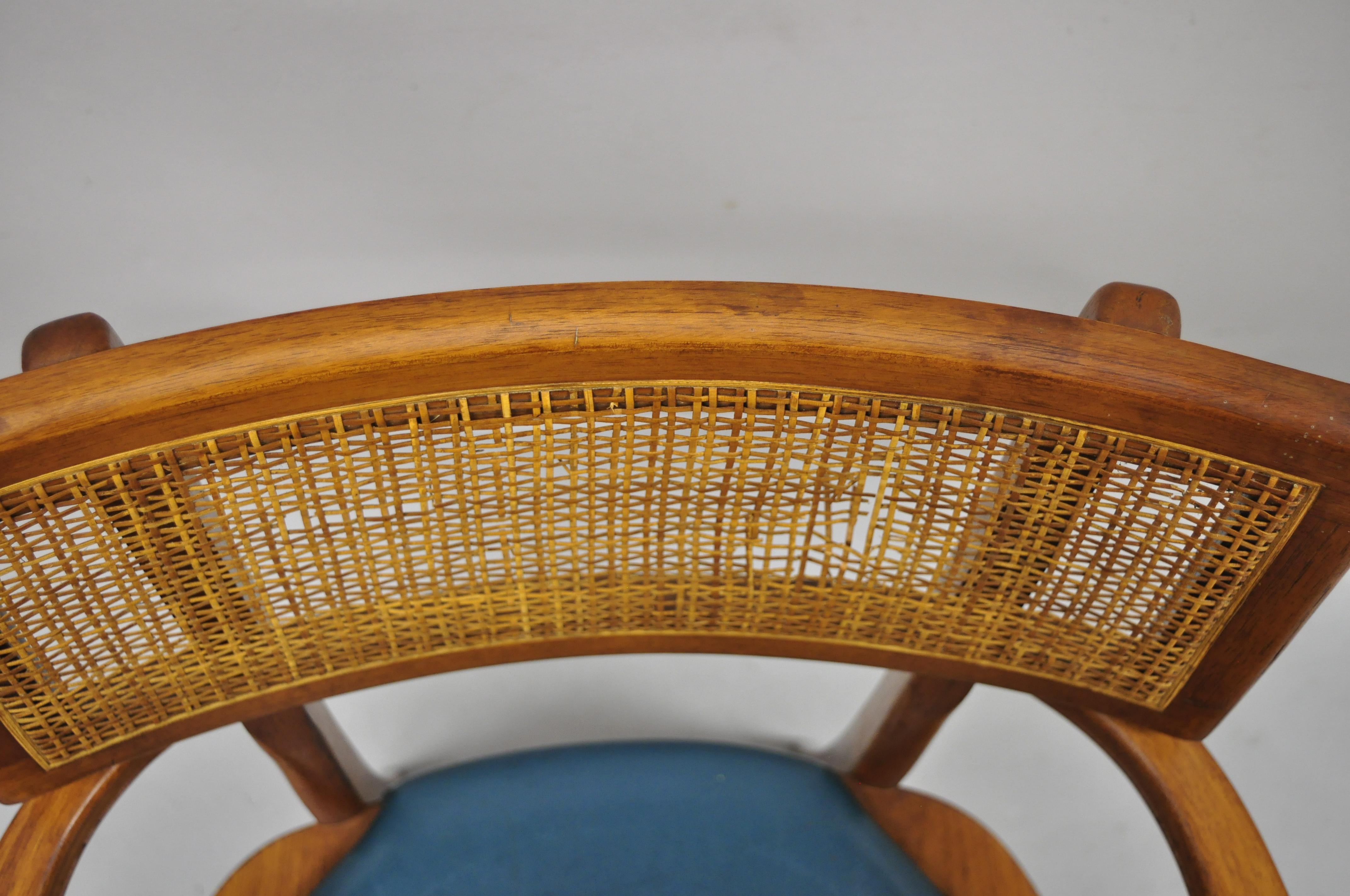 The Boling Changebak Chair Walnut Cane Back Mid Century by Boling Chair Co. 'A' In Good Condition In Philadelphia, PA