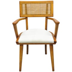 Boling Changebak Chair Walnut Cane Back Mid Century par Boling Chair Co. 'B'