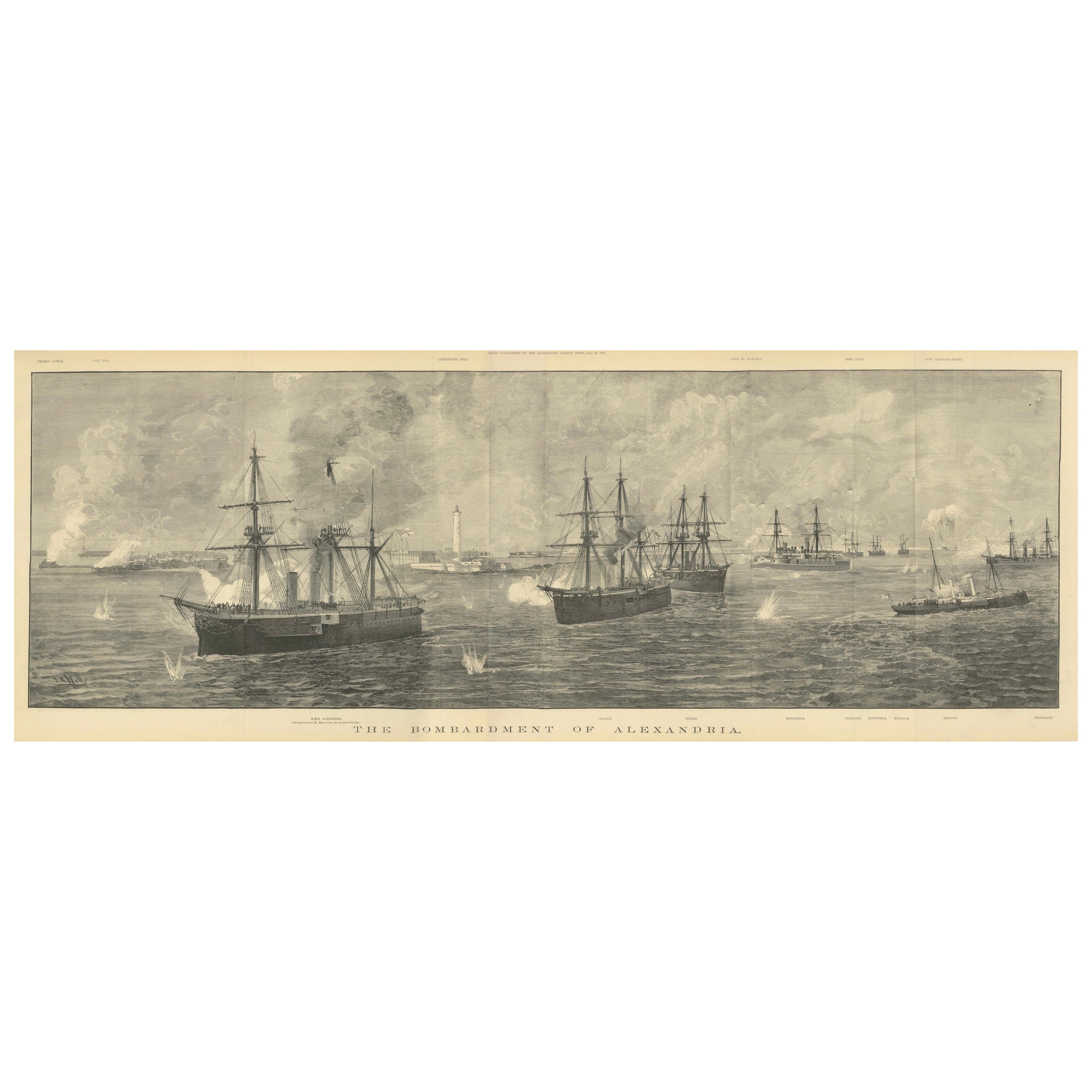 Die Bombardierung von Alexandria - Illustrated London News, 22. Juli 1882 im Angebot