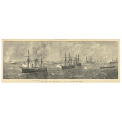 Antique The Bombardment of Alexandria – Illustrated London News, July 22, 1882