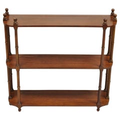 The Bombay Co 3 Tier Mahogany Wood 30" Faux Bamboo Curio Wall Hanging Shelf