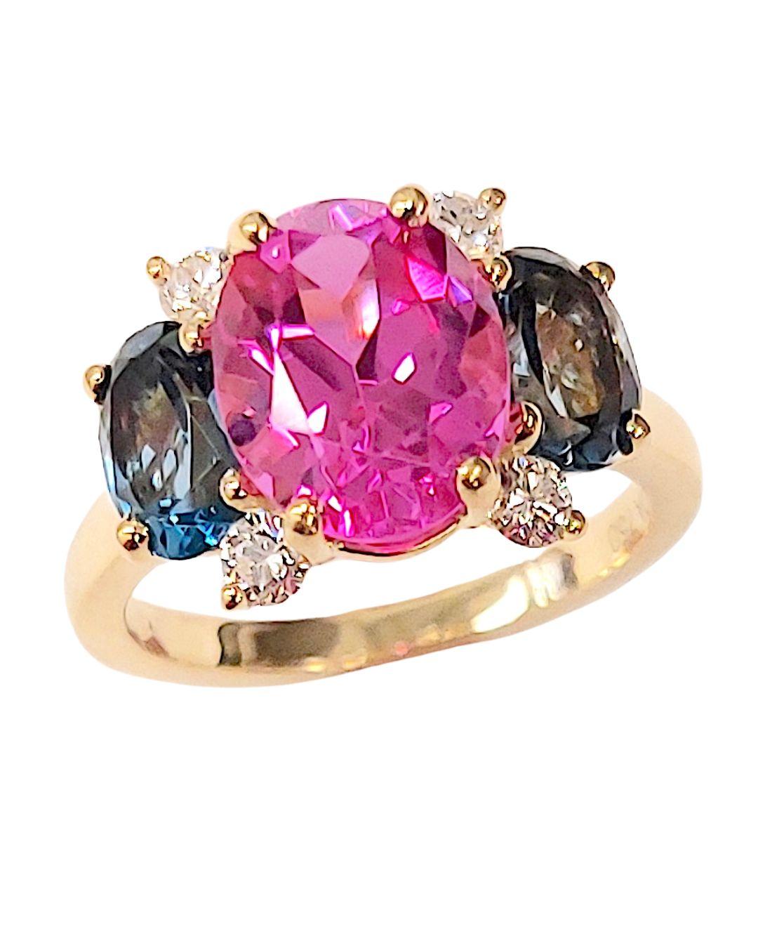 The BONHEUR Ring:  Citrine Peridot Diamond Yellow Gold Domed Ring For Sale 7