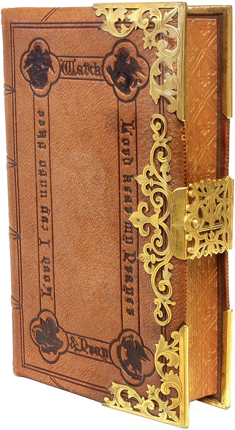 Britannico Il Libro delle preghiere comuni - 1852 - in una bella rilegatura in pelle montata in ottone! in vendita