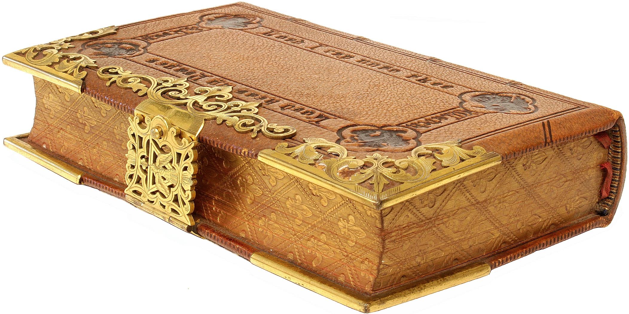 Il Libro delle preghiere comuni - 1852 - in una bella rilegatura in pelle montata in ottone! In condizioni buone in vendita a Hillsborough, NJ