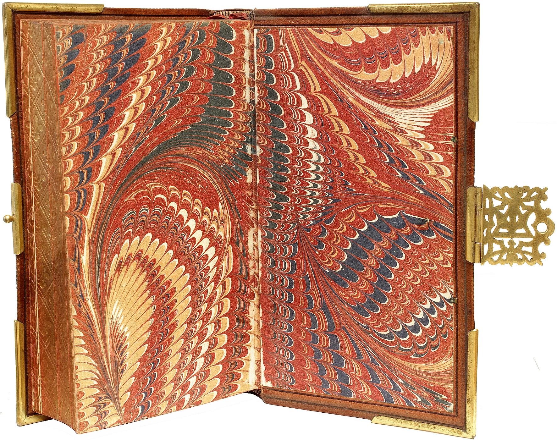 Pelle Il Libro delle preghiere comuni - 1852 - in una bella rilegatura in pelle montata in ottone! in vendita