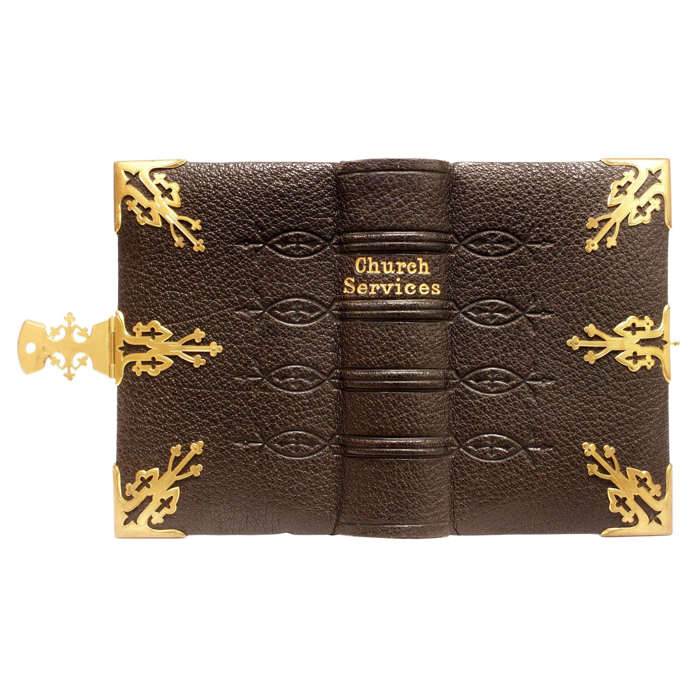 The Book of Common Prayer - 1865 - IN A FINE BRASS MOUNTED LEATHER BINDING !