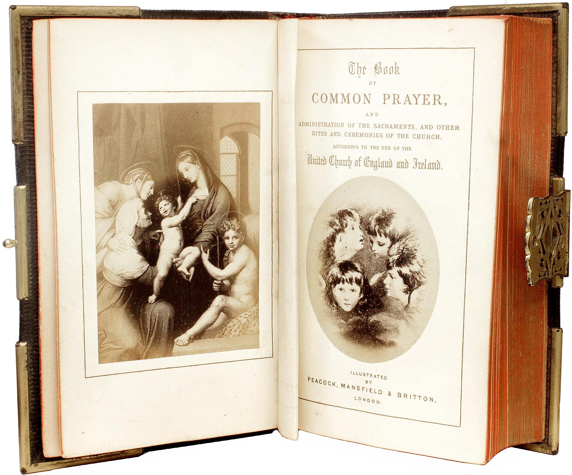 The Book of Common Prayer - 1871 - IN A FINE BRASS MOUNTED LEATHER BINDING ! In Good Condition For Sale In Hillsborough, NJ