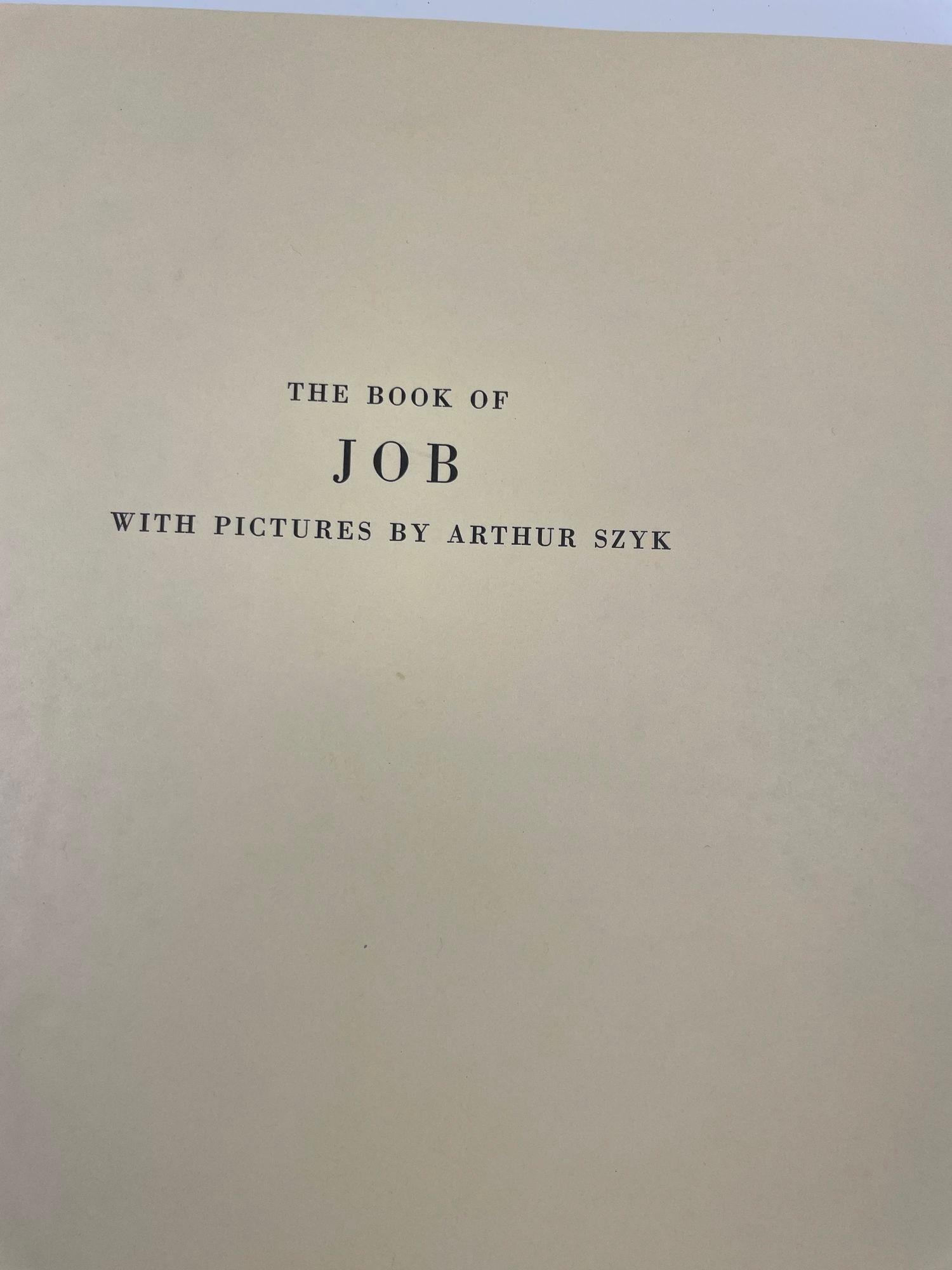 The Book of Job illustrated by Artist Arthur Szyk Hardcover in Slipcase 1944 In Good Condition For Sale In North Hollywood, CA