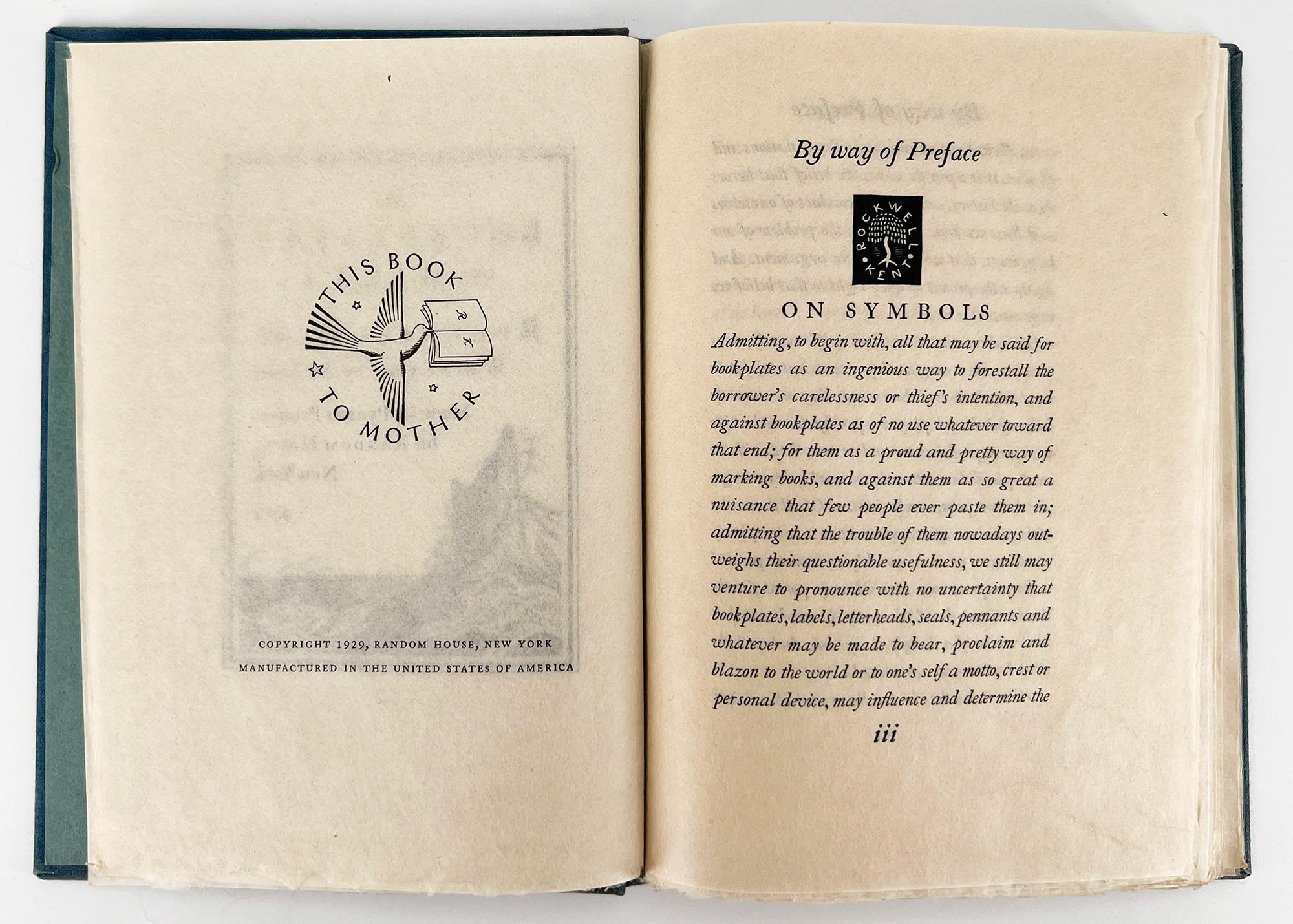 The Bookplates & Marks of Rockwell Kent; With a preface by the Artist, SIGNED For Sale 1