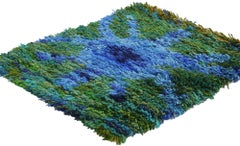 The Boreal Reverie: A Vintage Swedish Rya Masterpiece of Nordic Modernism