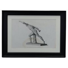 The Borghese Gladiator: A 19th Century French Engraving