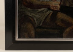 "The Boxers", Framed Oil on Canvas Painting, Mark Beard, US, 1995