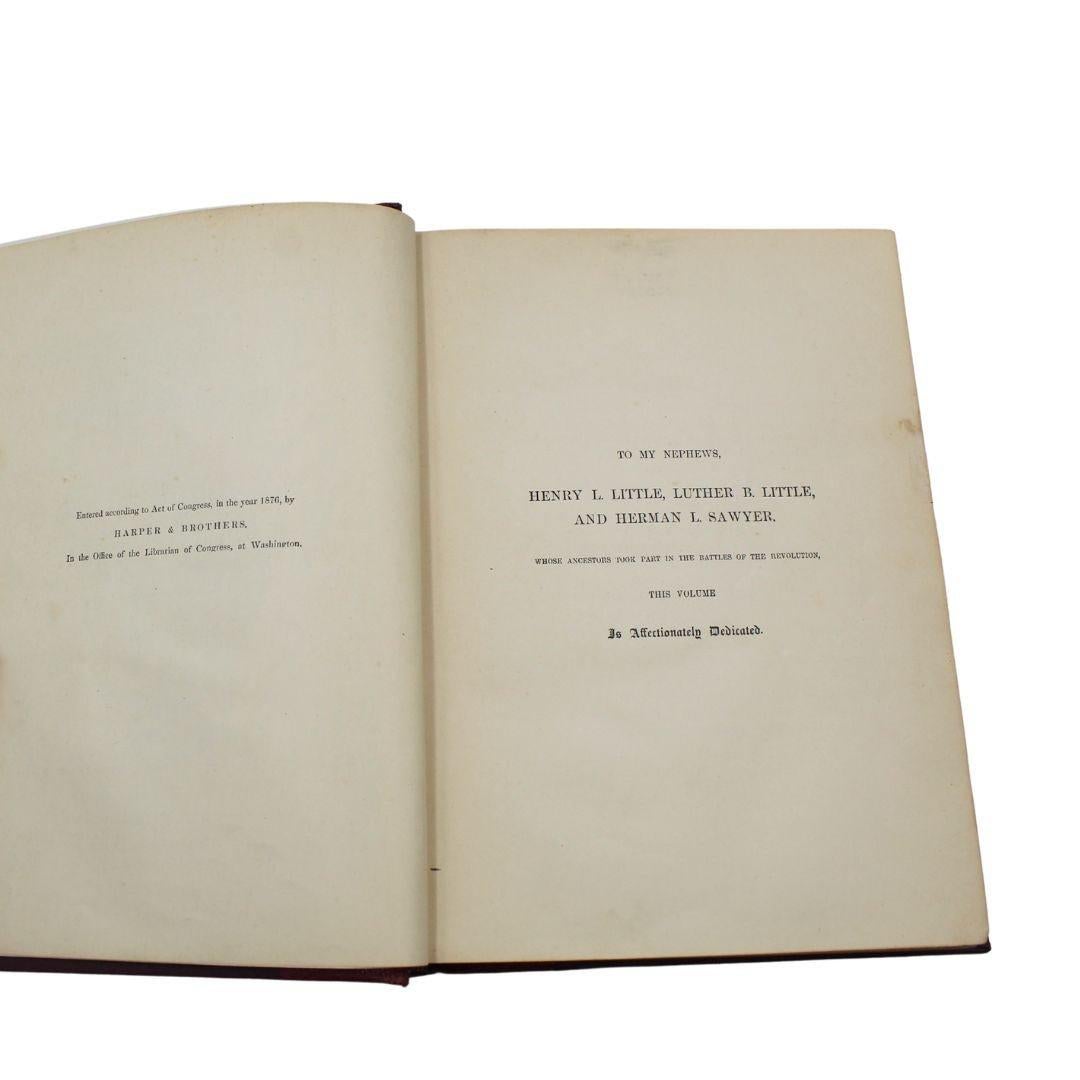 Coffin, Charles Carleton. Les garçons de 76. New York : Harper & Brothers, 1876. Première édition. Illustré. Octavo. Relié en ¼ de cuir bordeaux et planches de tissu avec des bandes surélevées, des titres dorés, et un marquage doré au dos. Nouvel