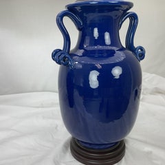 Paire de lampes en céramique cobalt de la Bradburn Gallery