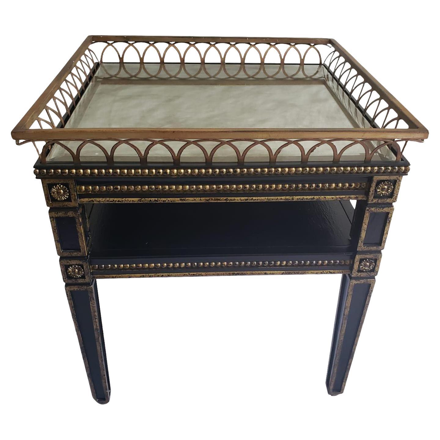 Bradburn Vintage Neoclassical Giltwood Frame and Metal Ring Top with For Sale