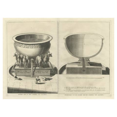 The 'Brazen Sea' in Solomon's Temple and a Cross Section of the Brazen Sea, 1725