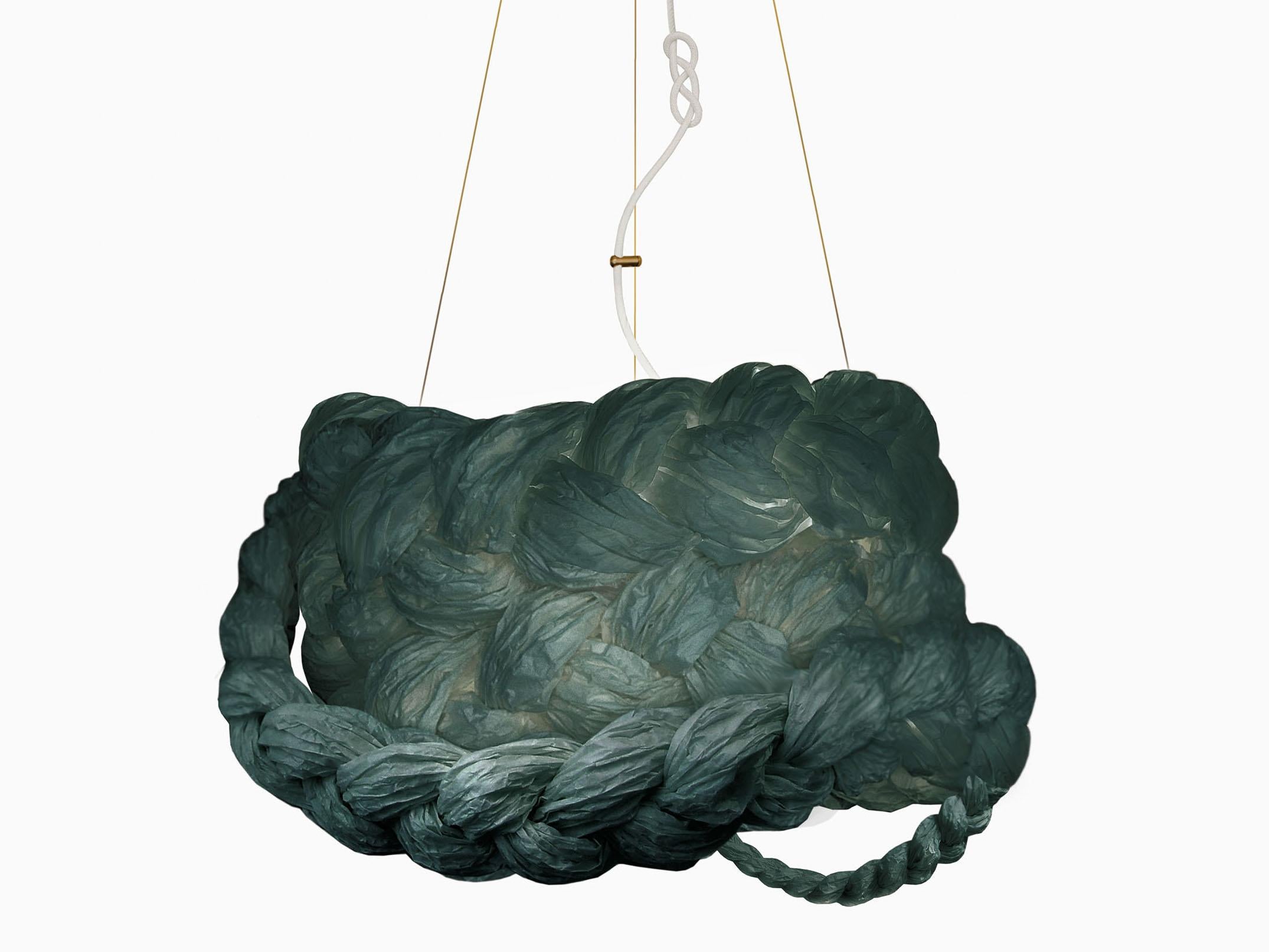 Latvian The Bride Large Turquoise Pendant Lamp by Mammalampa For Sale