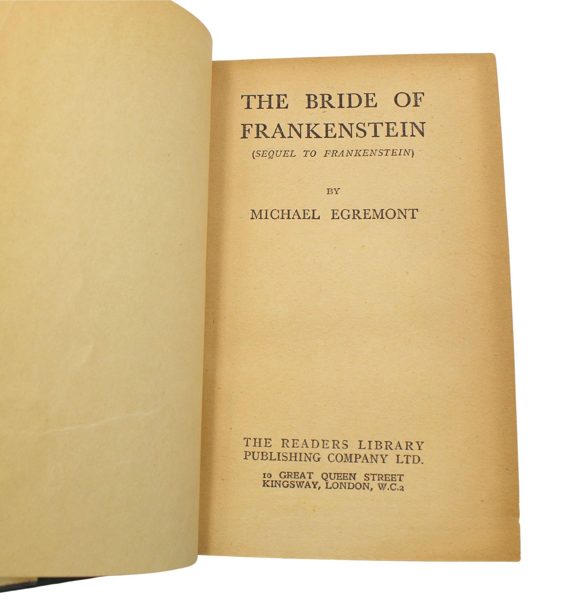 English The Bride of Frankenstein by Michael Egremont, Photoplay Edition, 1936