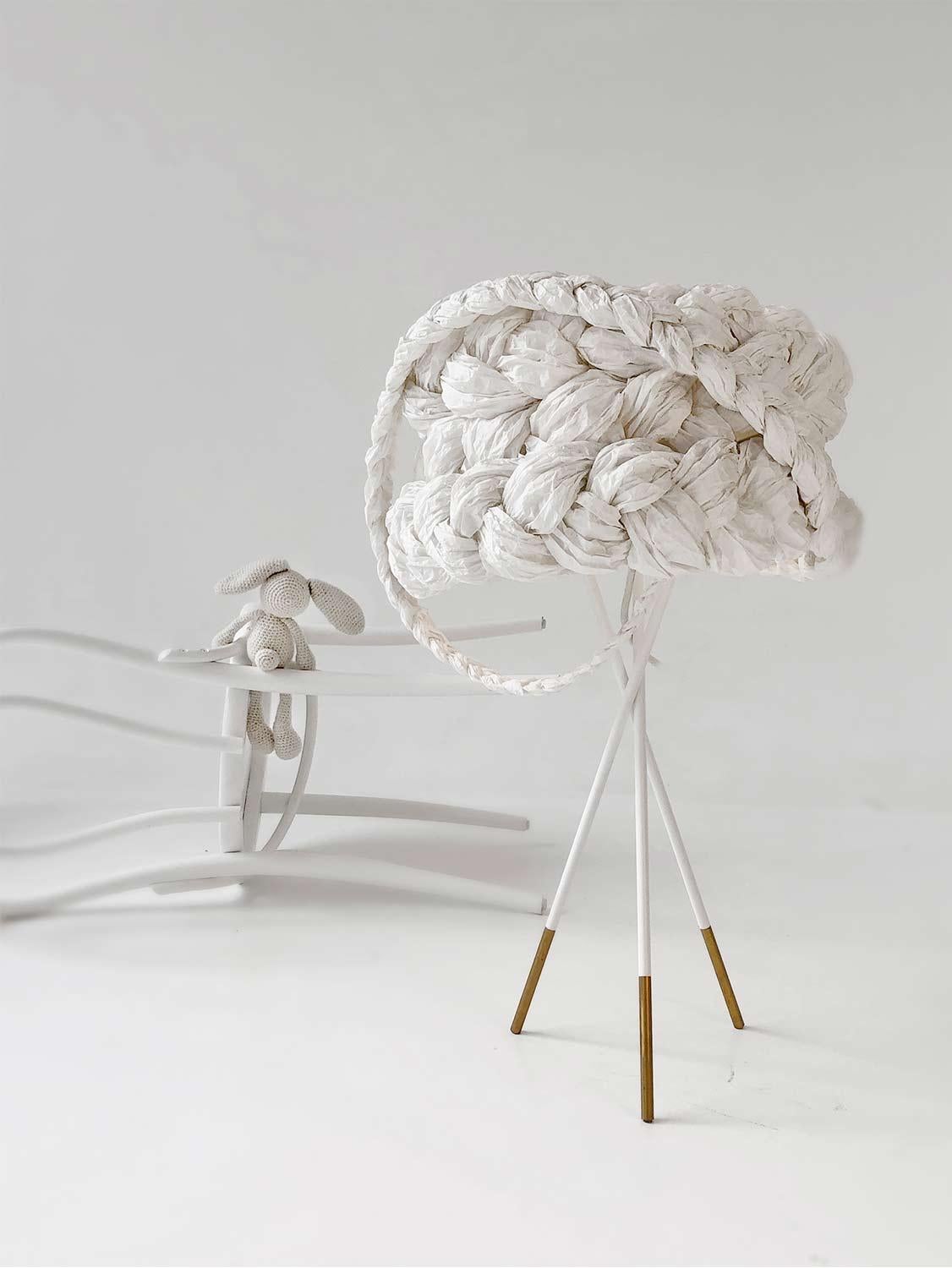 The Bride White Table Lamp by Mammalampa
Unique Piece.
Designed by Ieva Kalēja.
Dimensions: Ø 50 x H 80 cm.
Materials: Paper, brass, and painted steel.

Available in different sizes and colors. Please contact us. 

All our lamps can be wired