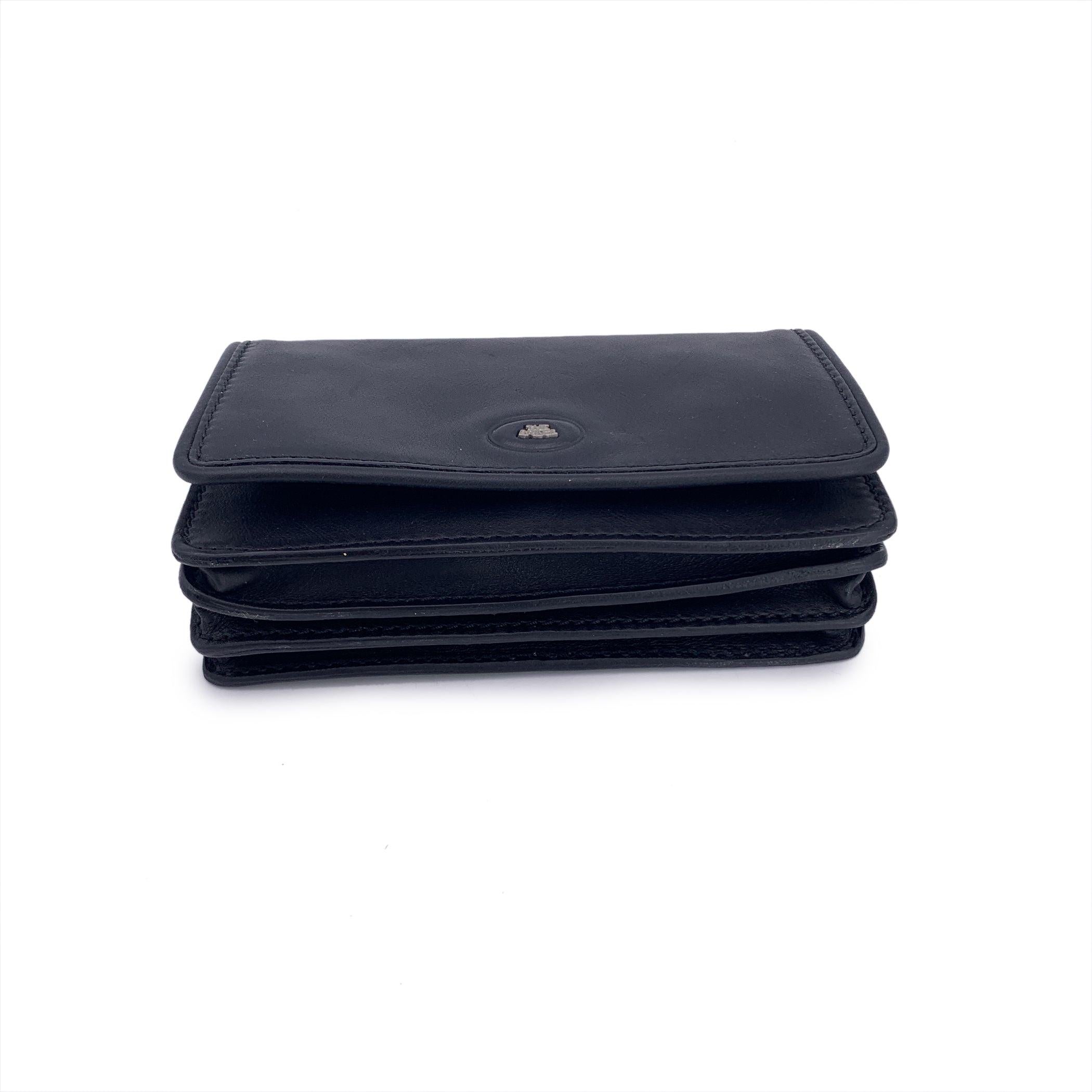 Women's The Bridge Black Leather Small Clutch Flap Pochette Pouch For Sale