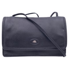 The Bridge Black Leather Small Messenger Crossbody Bag