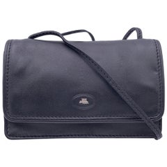 The Bridge Schwarze Mini Messenger-Umhängetasche aus Leder