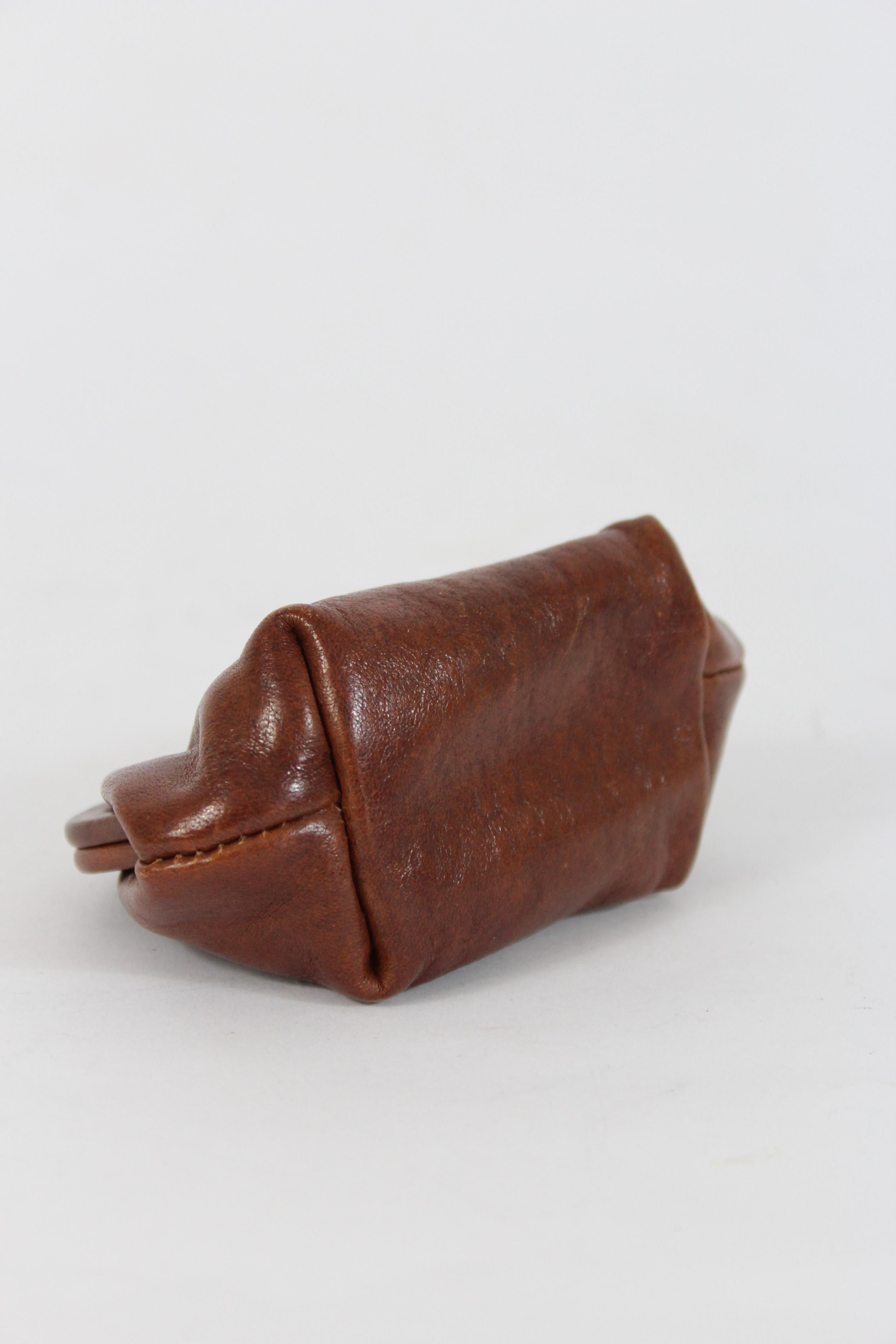 The Bridge Brown Leather Coin Purse In Excellent Condition In Brindisi, Bt