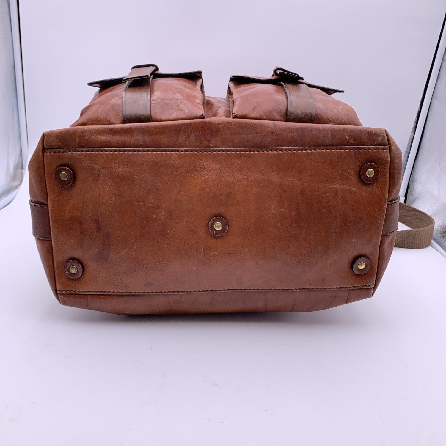 The Bridge Brown Leather Oversized Travel Carry On Shoulder Bag 2
