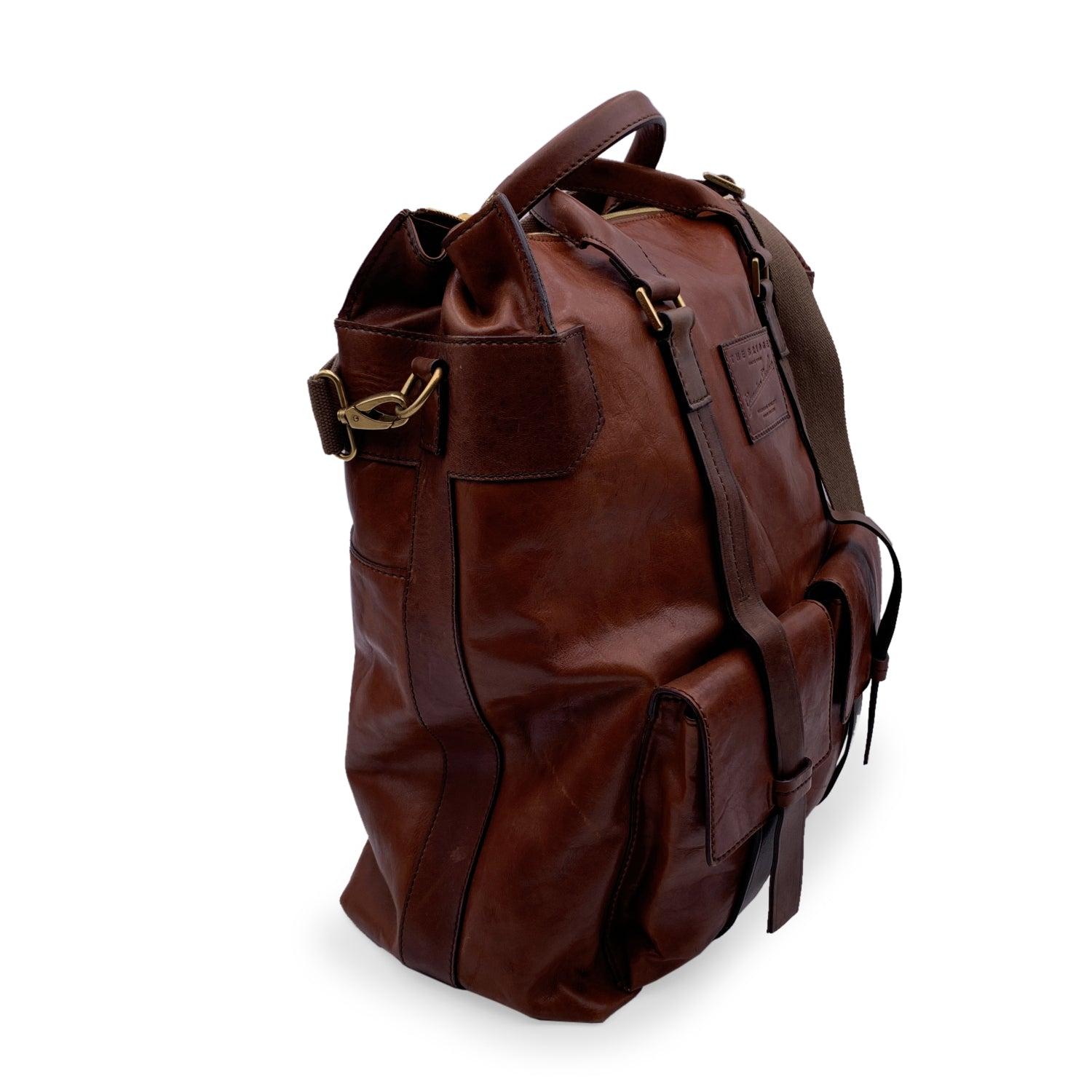 The Bridge Brown Leather Oversized Travel Carry On Shoulder Bag 3