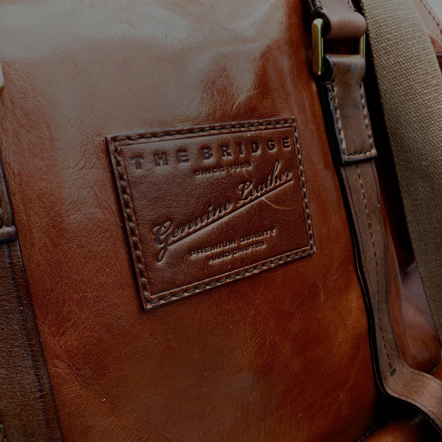 The Bridge Brown Leather Oversized Travel Carry On Shoulder Bag 4