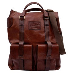 The Bridge Brown Leather Oversized Travel Carry On Shoulder Bag