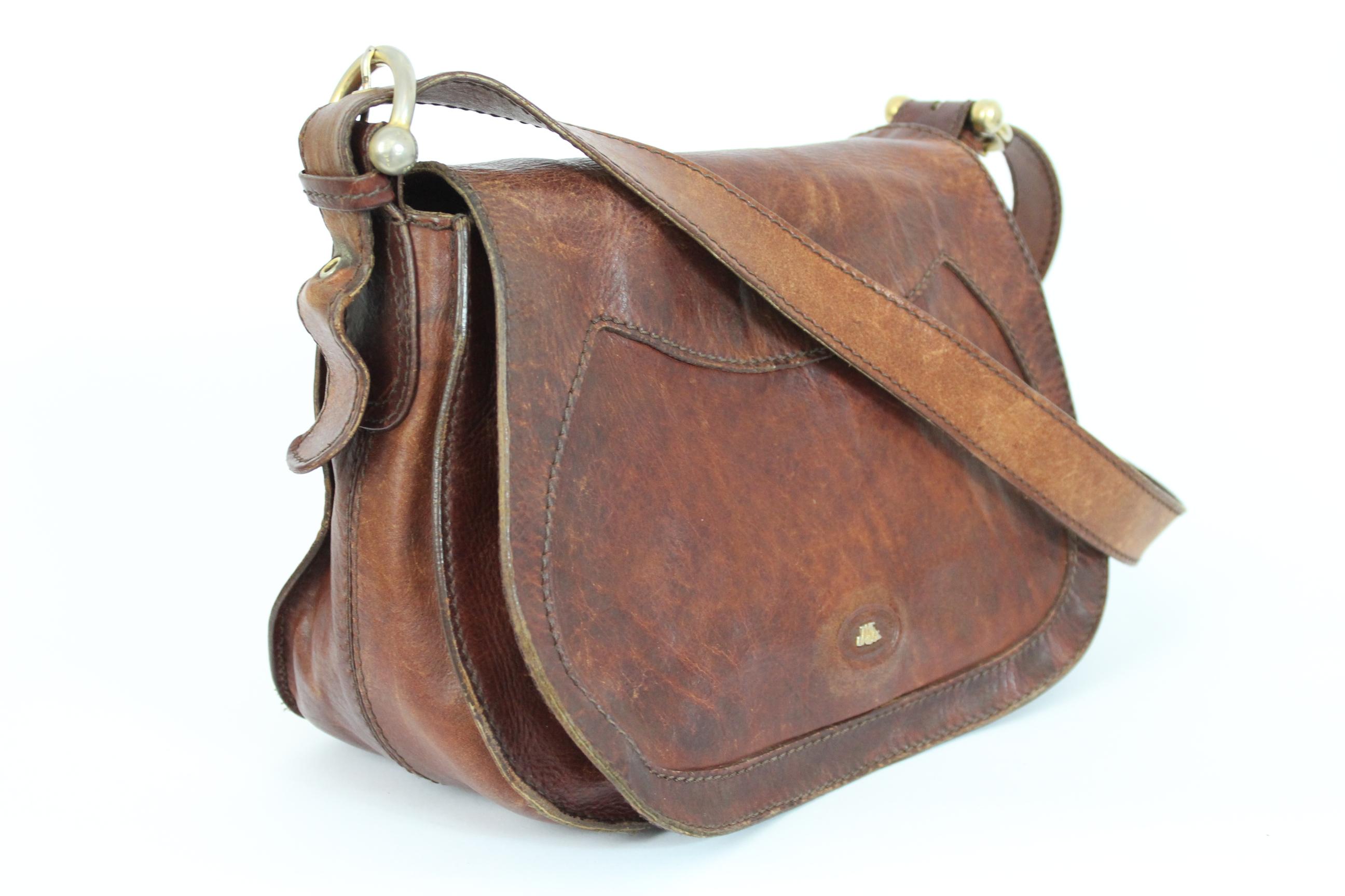 brown leather saddle bag